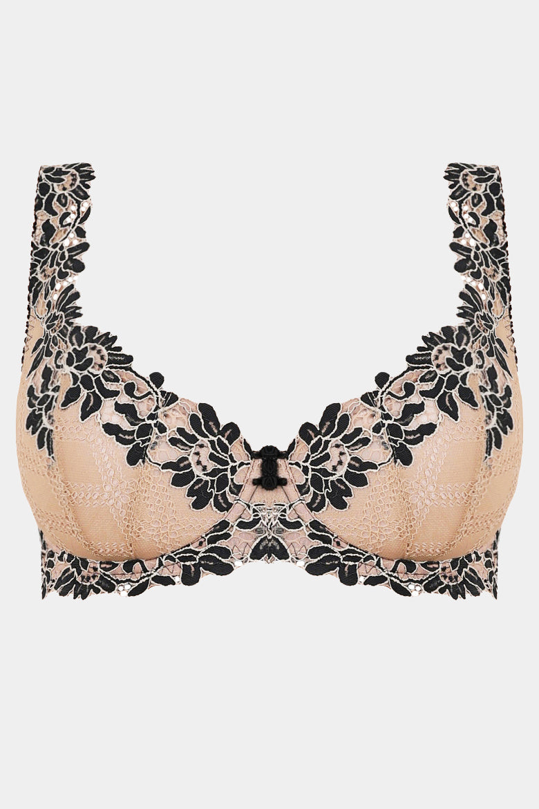Daniella - Nude/Black - Balconette bra