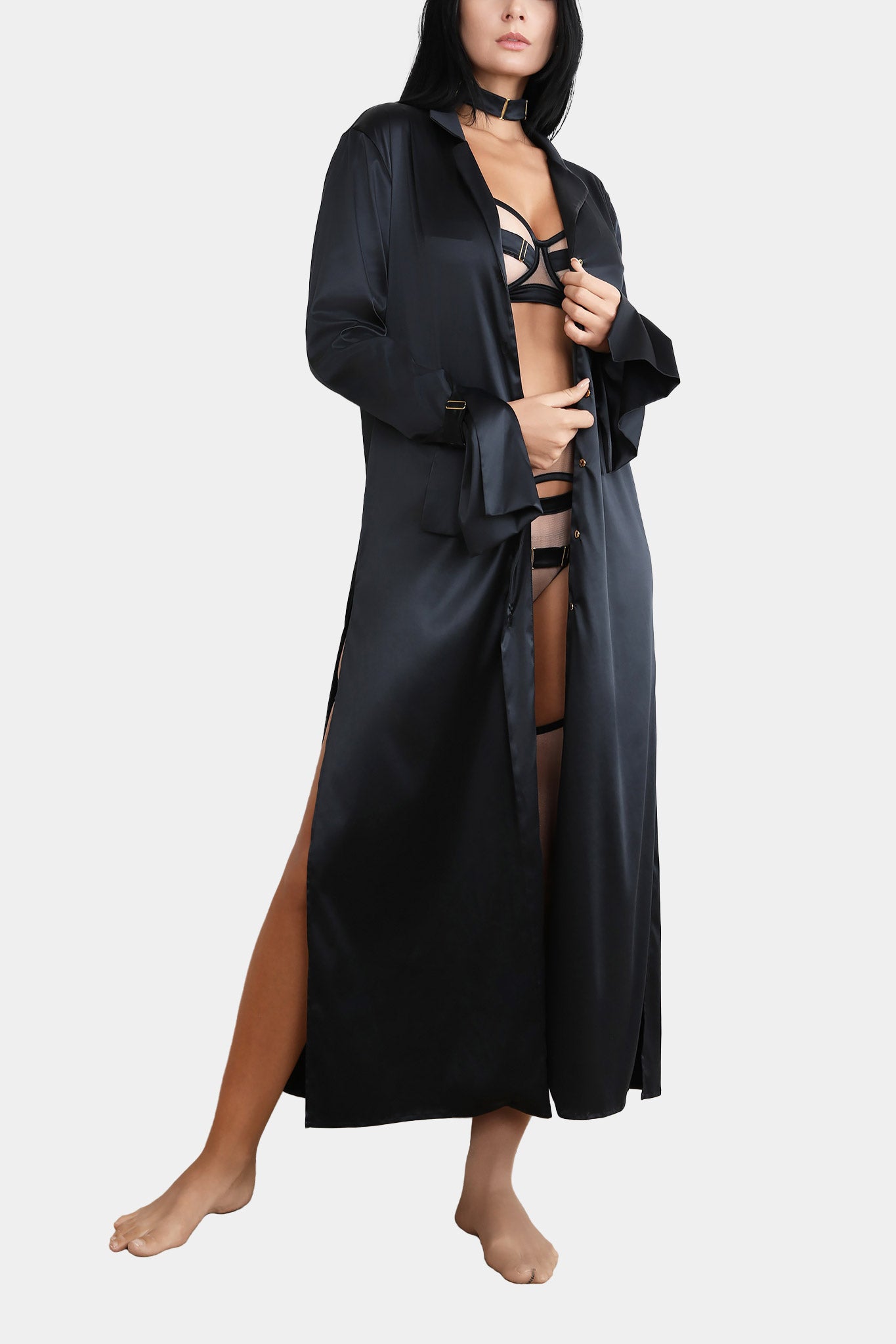 KIMONO LONG - ROYAL SAPPHIRE - BLACK