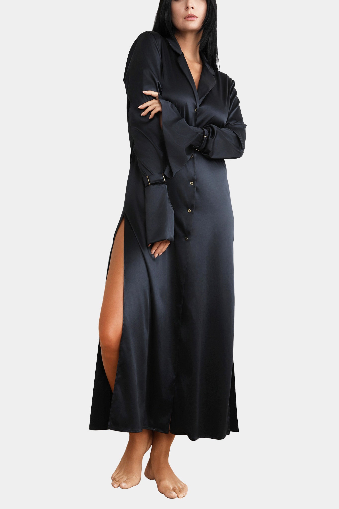 KIMONO LONG - ROYAL SAPPHIRE - BLACK