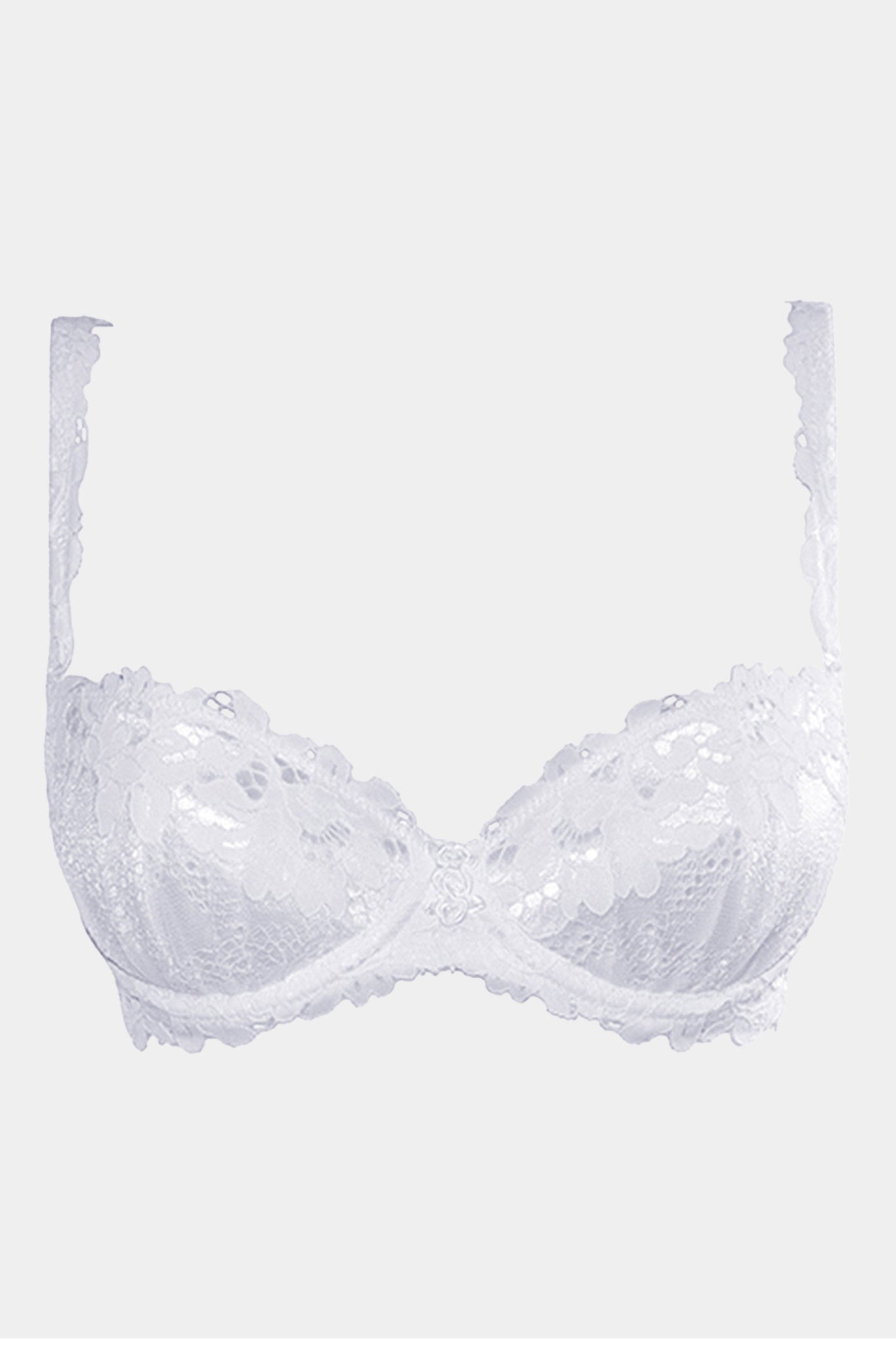 Daniella - White - Push-up bra with removable foam pads