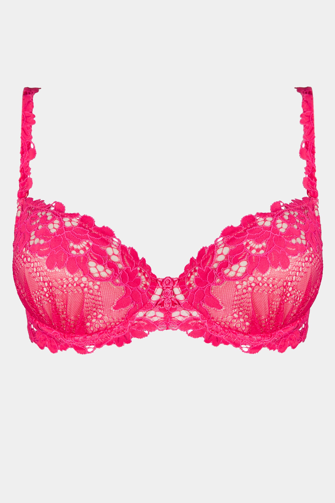 Daniella - Fuchsia - Push-up bra with removable foam pads