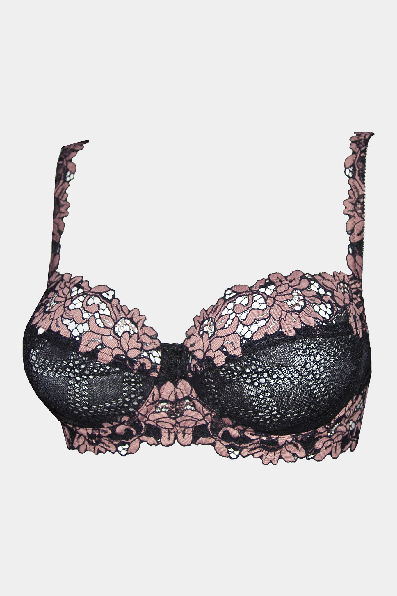 Daniella - Black/Pink - Soft-cup underwired bra