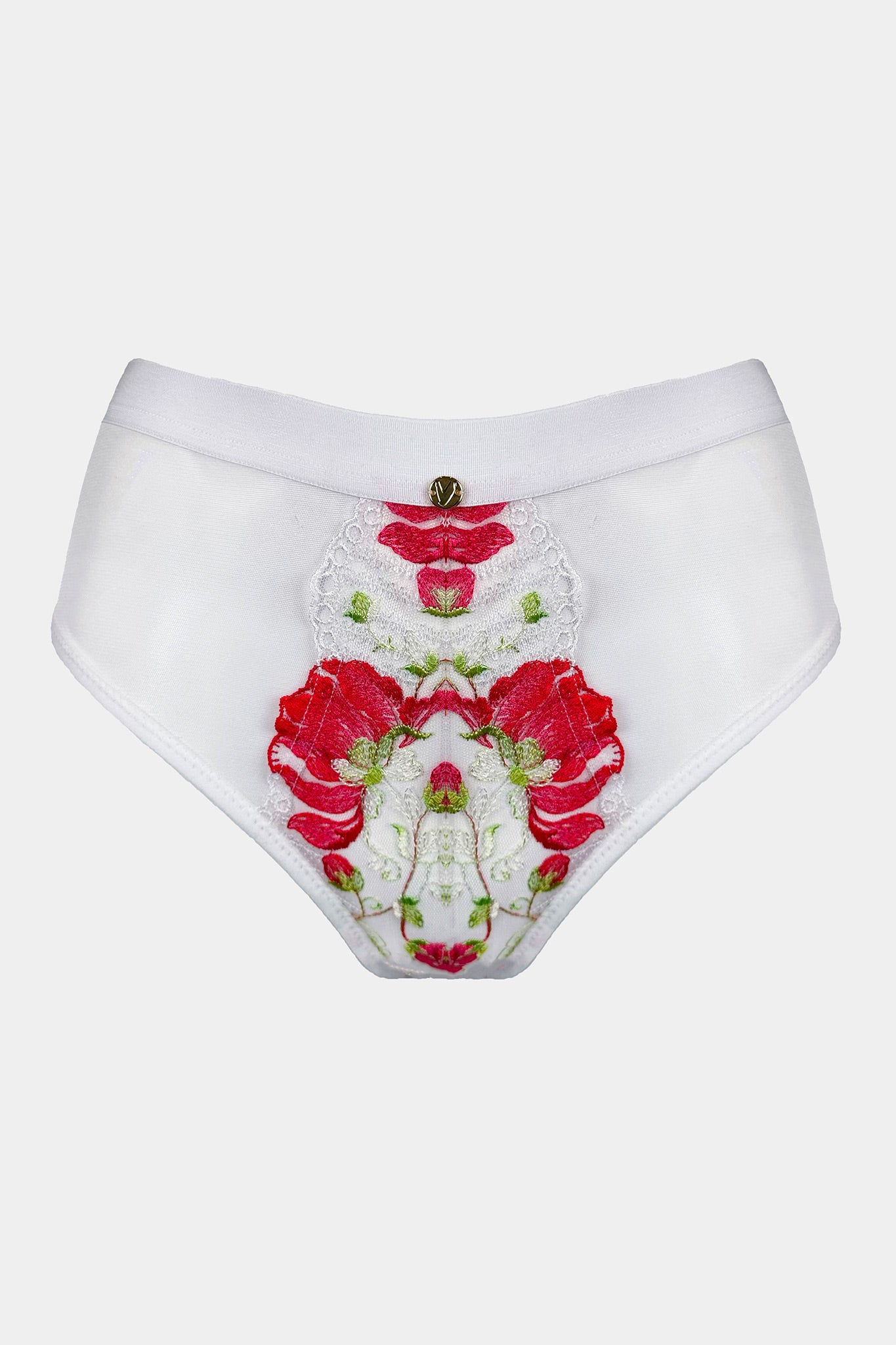 Veronica - White - High-waisted lace panty