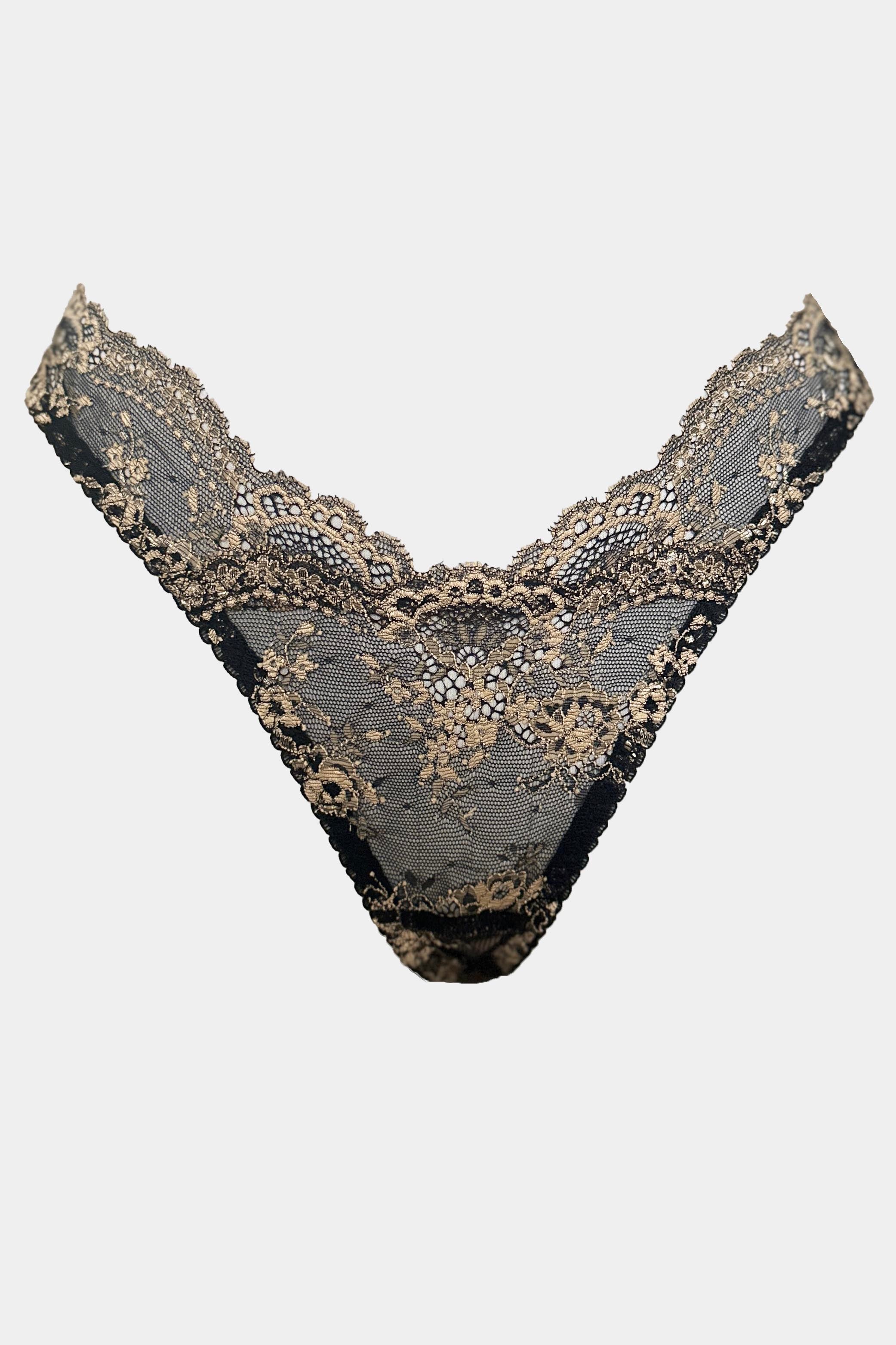 Ester - Black - Elegant thong panties