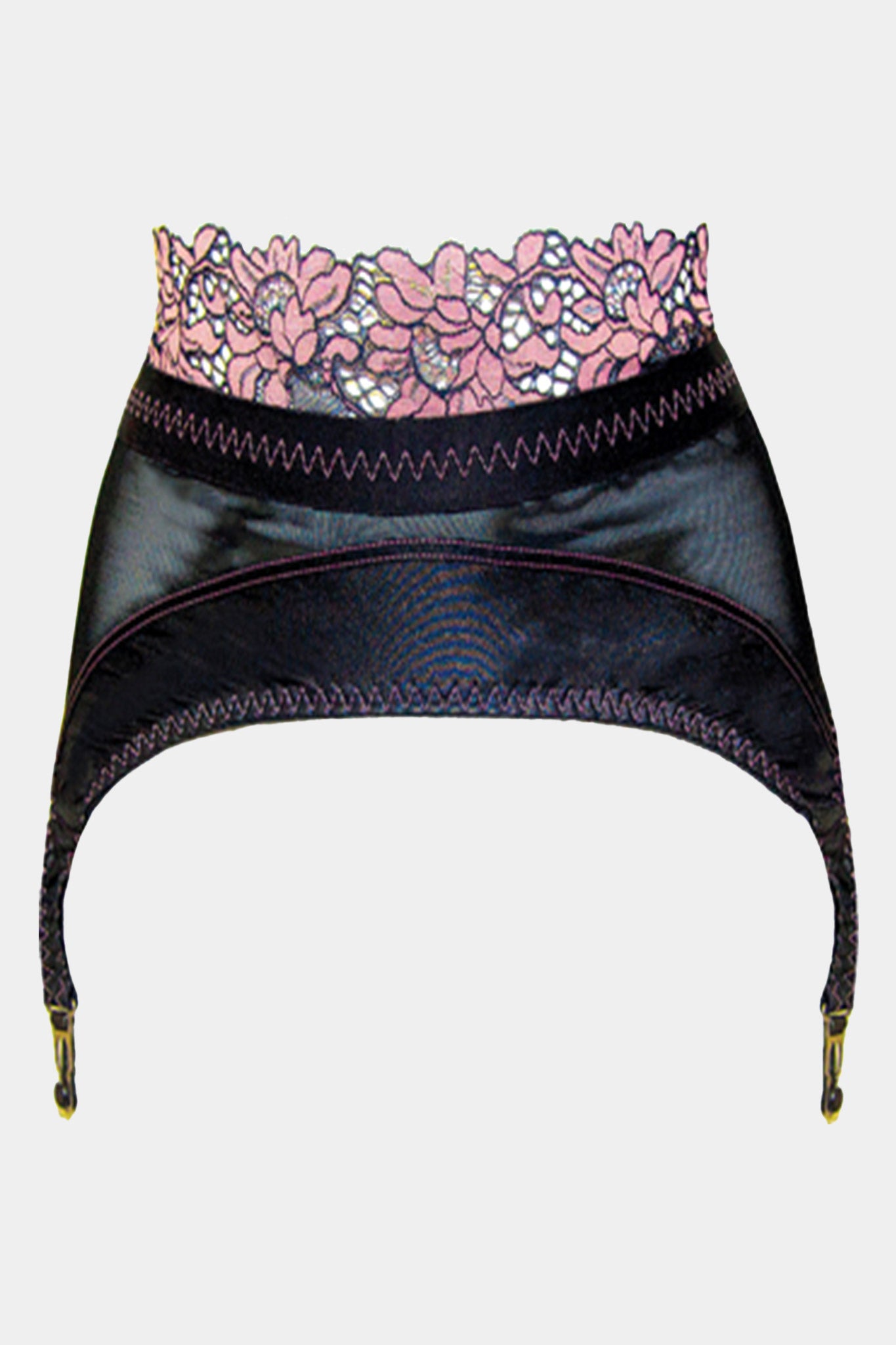 HENRIETTA - BLACK PINK - SUSPENDER BELT