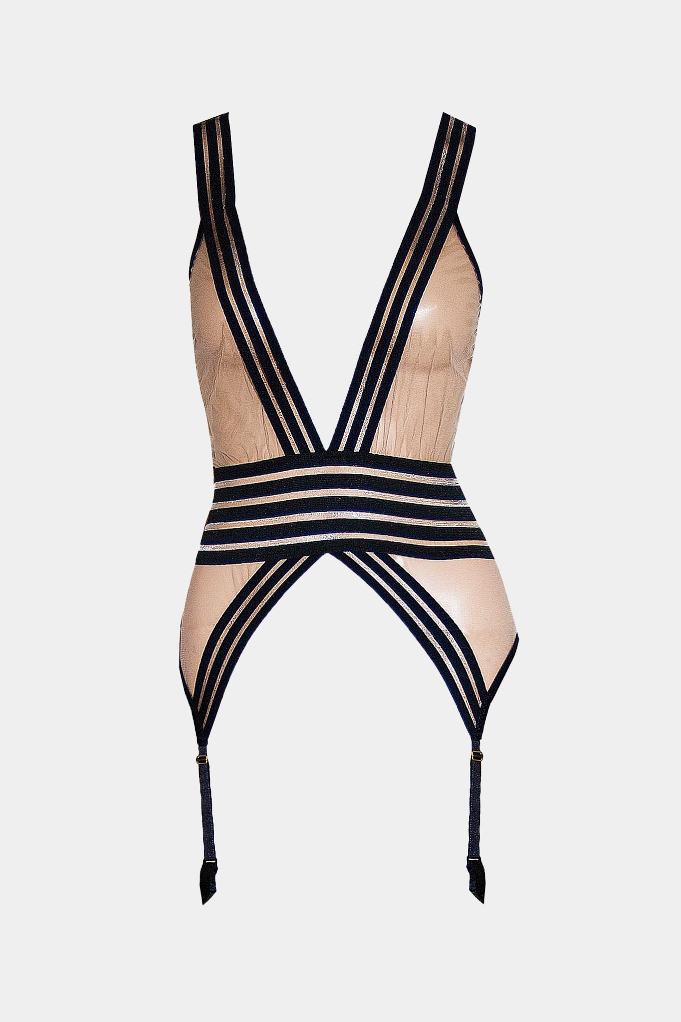 Kylie - Nude/Black - Corselette