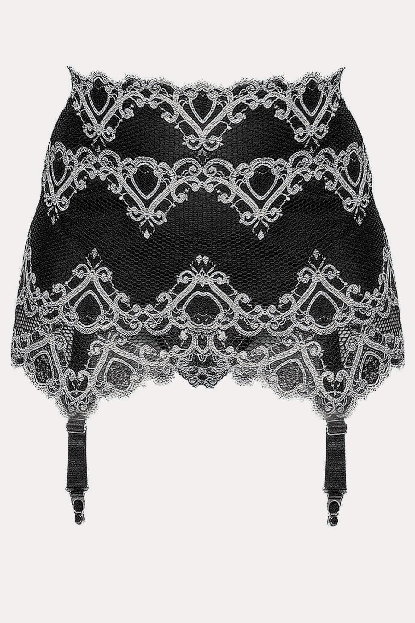 VERONA - BLACK - SUSPENDER BELT