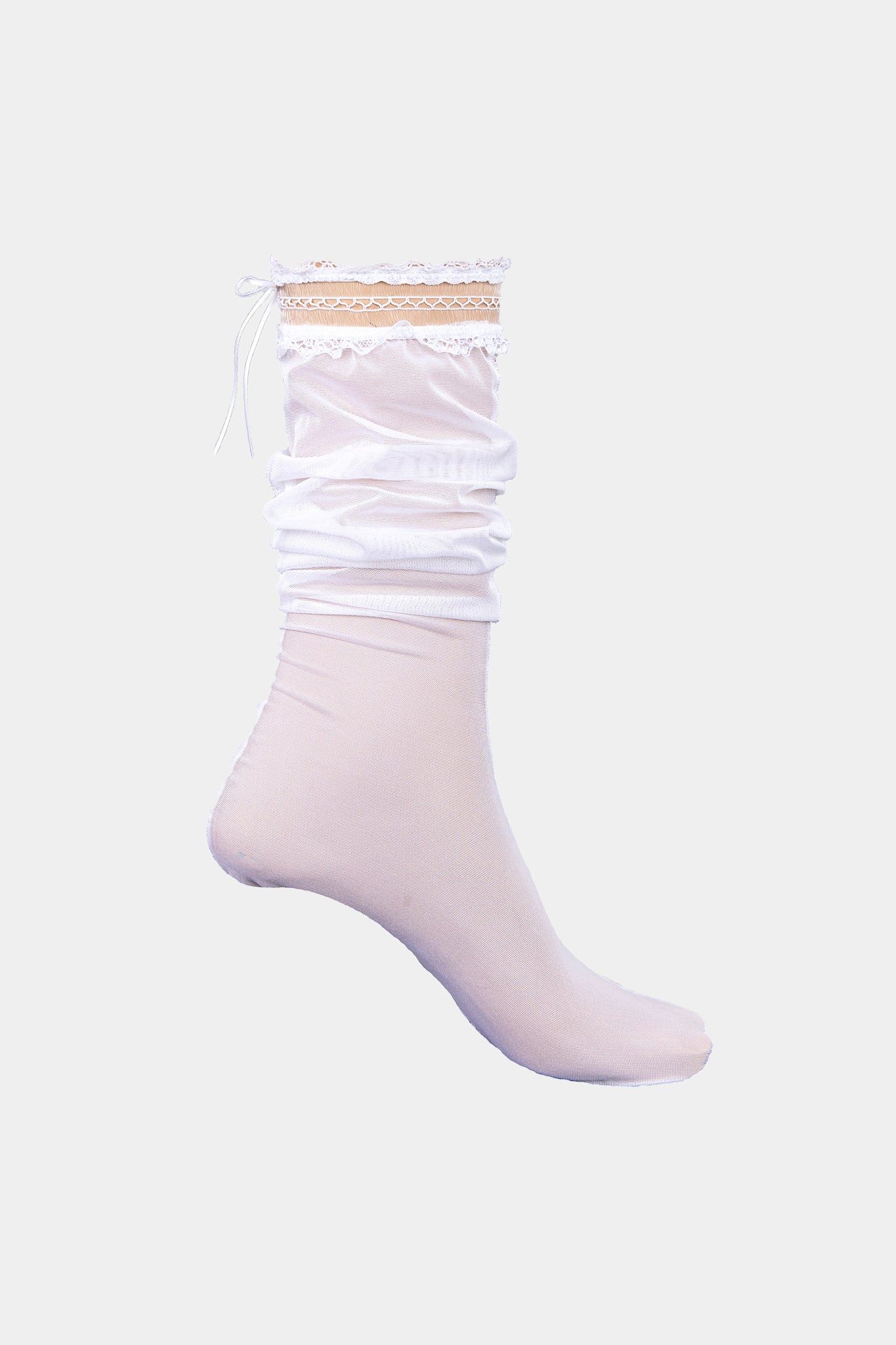 LONG SOCKS - GLAMOUR - WHITE