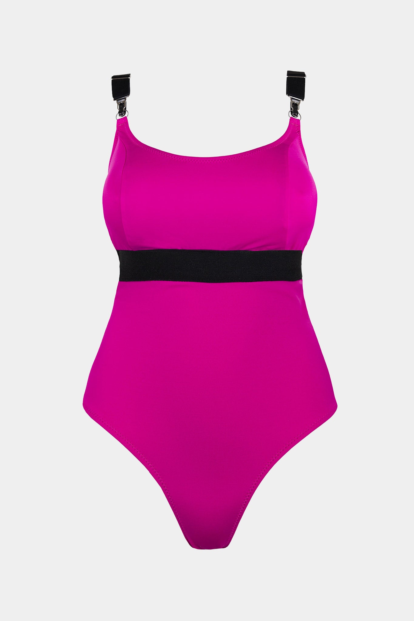 Blossom - Fuchsia - One-Piece Swimsuit with Cross-Back Straps and Cup Pockets