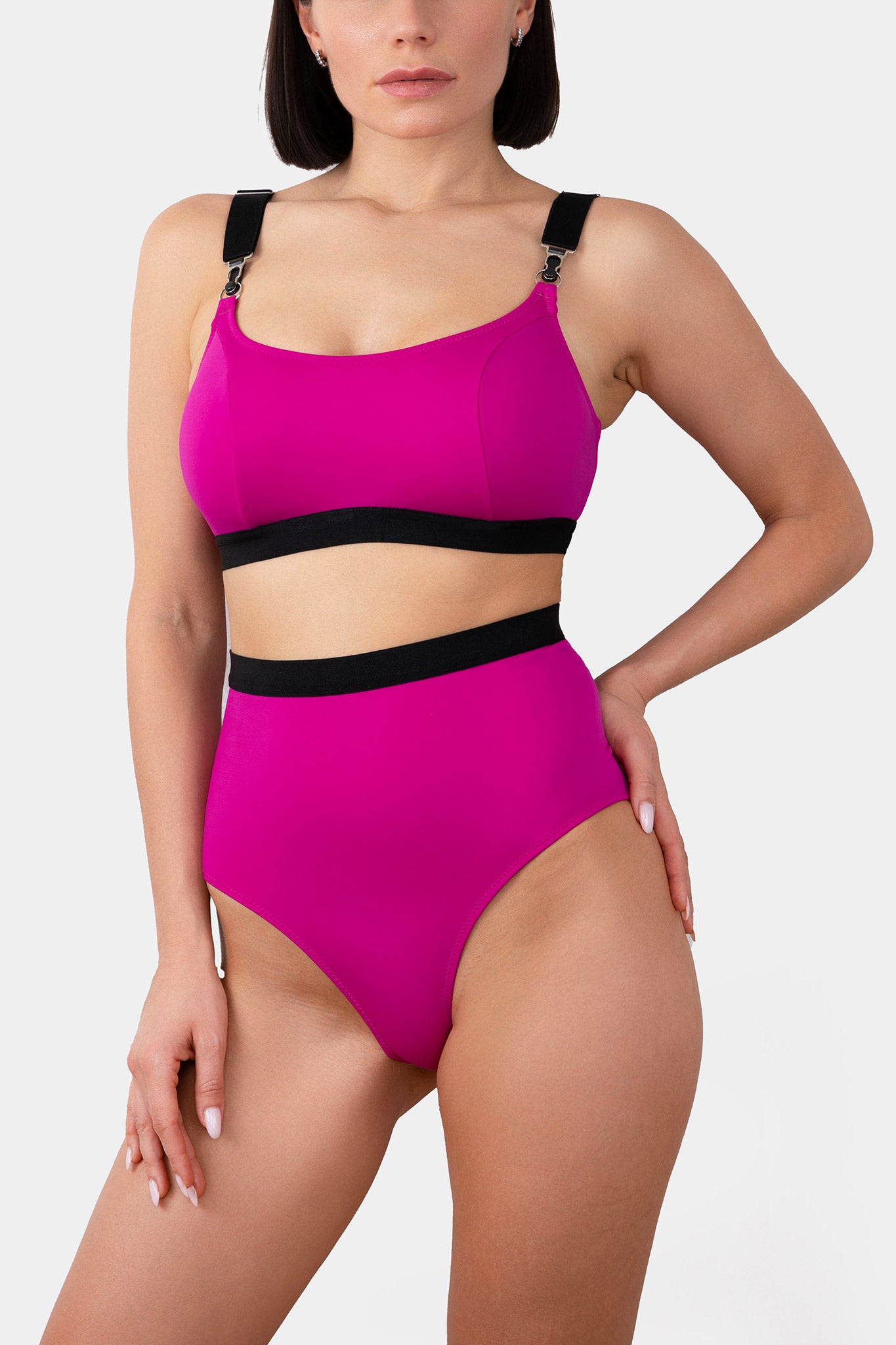 HIGH WAISTED PANTY SWIM - BLOSSOM - FUCHSIA