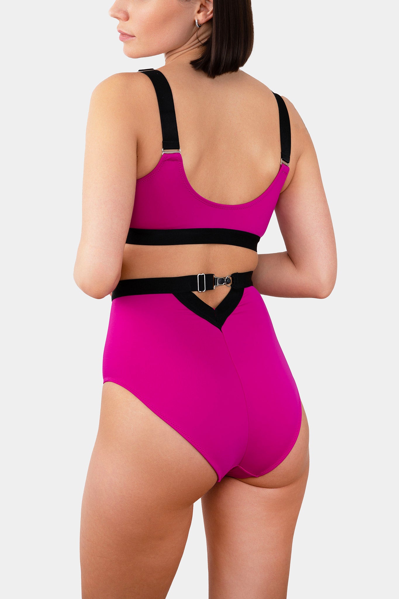 HIGH WAISTED PANTY SWIM - BLOSSOM - FUCHSIA