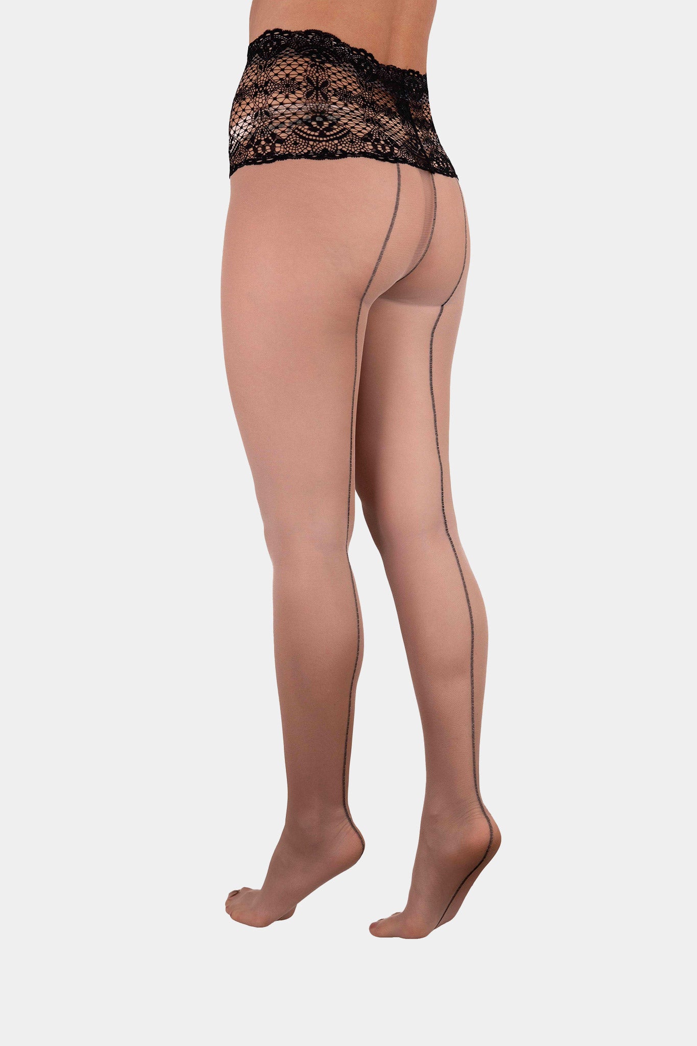 TIGHTS - ELITA - SKIN/BLACK