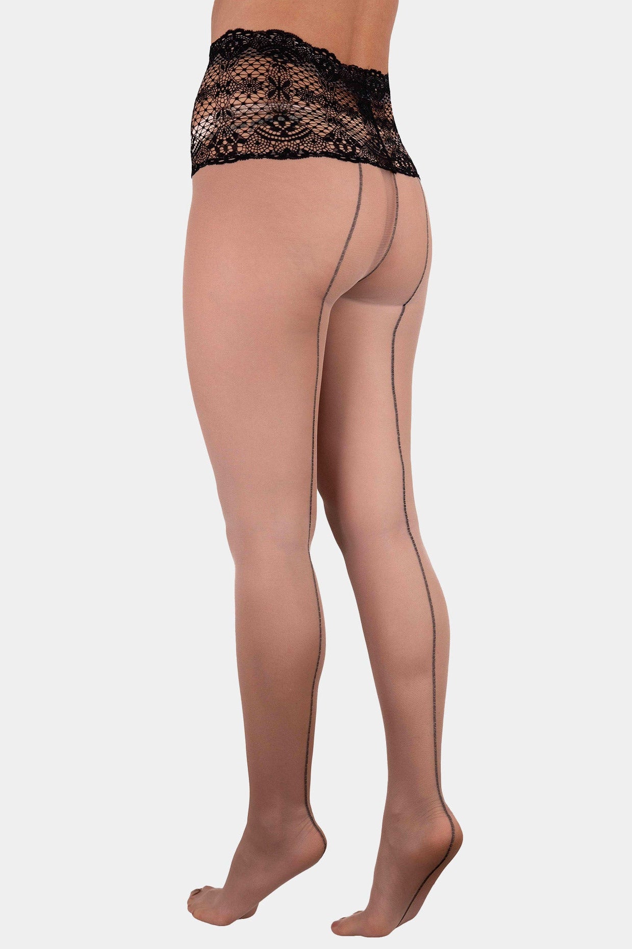 TIGHTS - ELITA - SKIN/BLACK