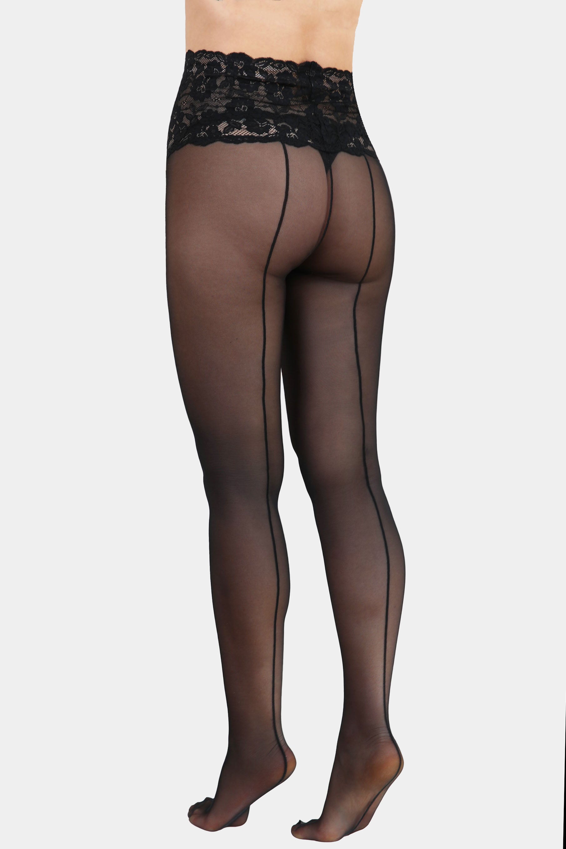 Daniella - Чёрные - Колготки из мягкой, шелковистой, эластичной сетки повышенной прочности со швом сзади.
