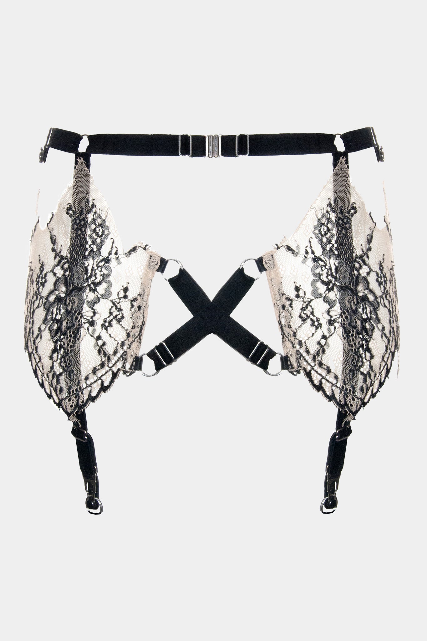 SUSPENDER BELT - CASINO - COFFEE BLACK