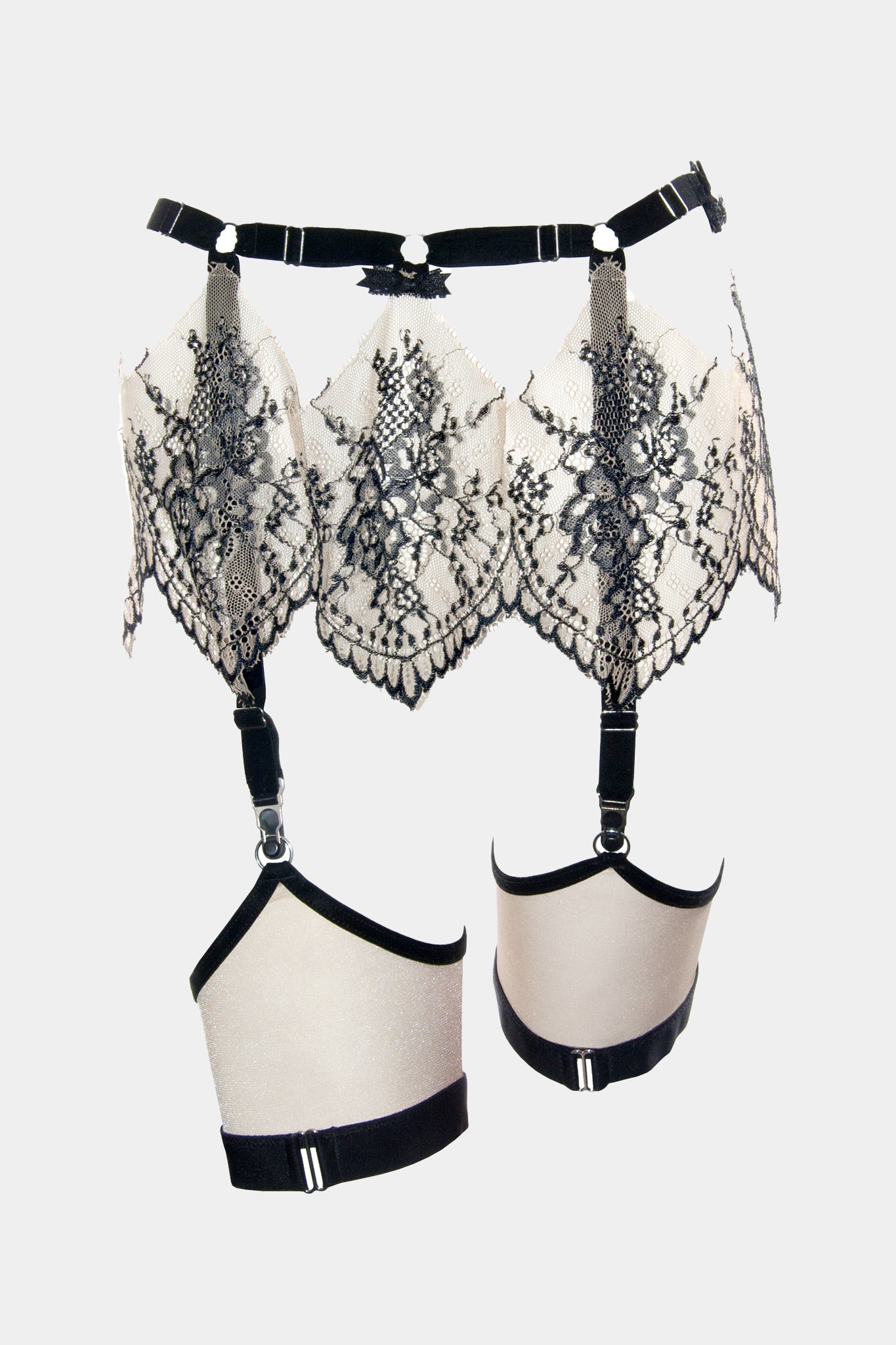 SUSPENDER BELT - CASINO - COFFEE BLACK