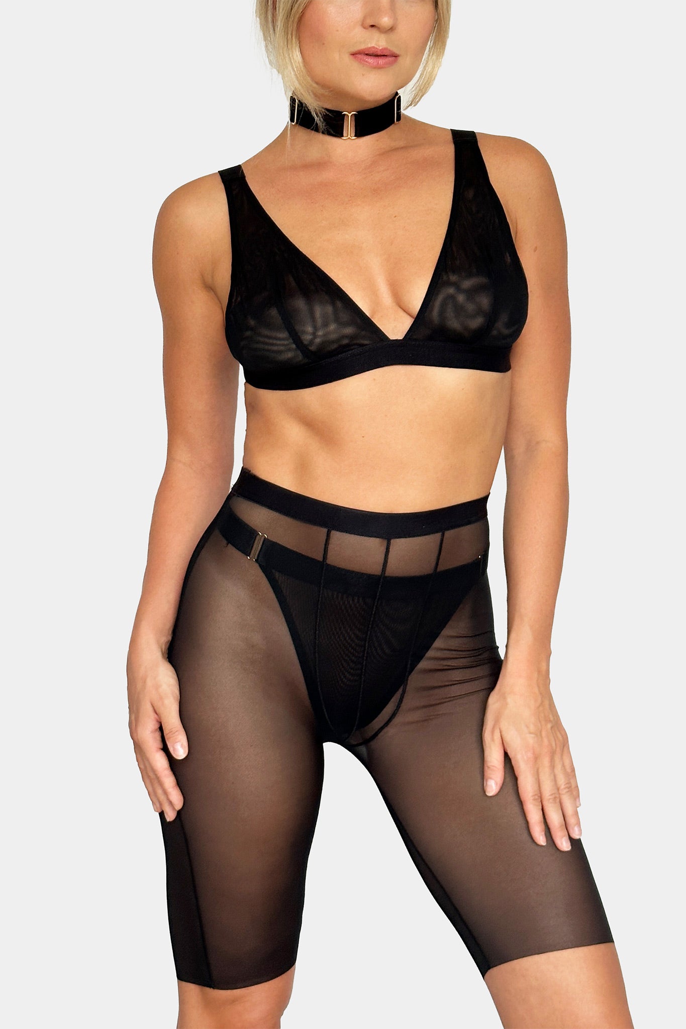 TRIANGLE BRA - COFFEE LATTE - BLACK