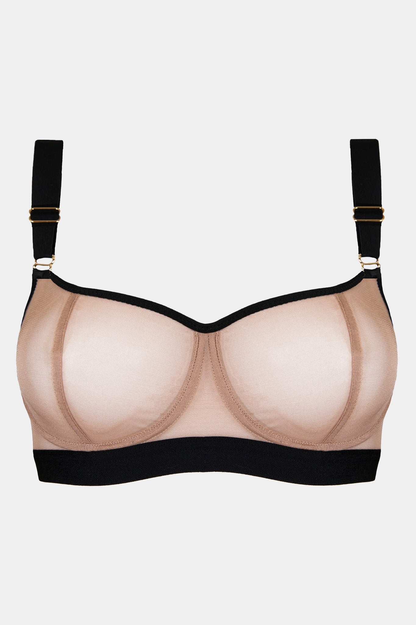 Coffee Latte - Nude/Black - Fashion soft cups wired bra