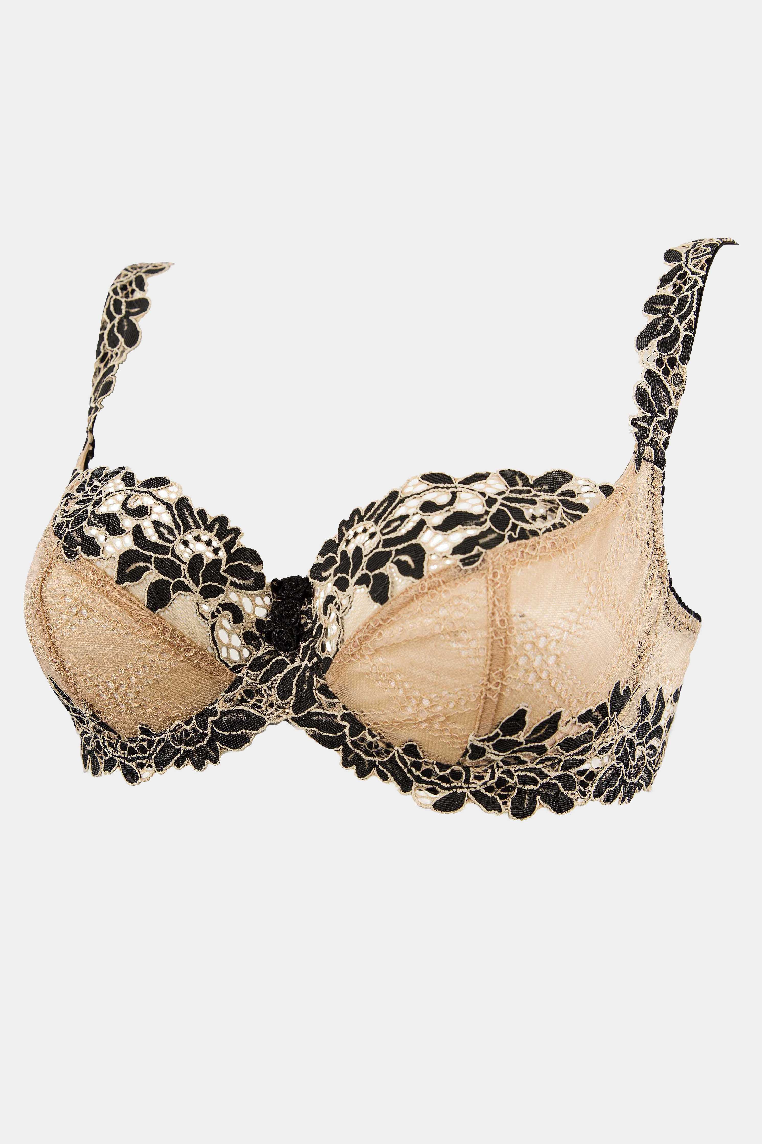 Daniella - Nude/black - Underwire soft cup bra