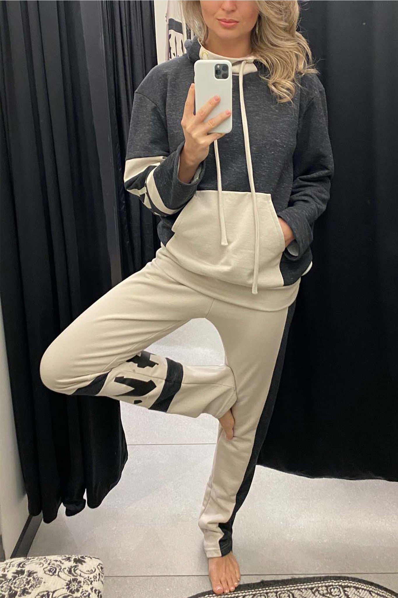 HOODY - HOODY - GREY/BEIGE