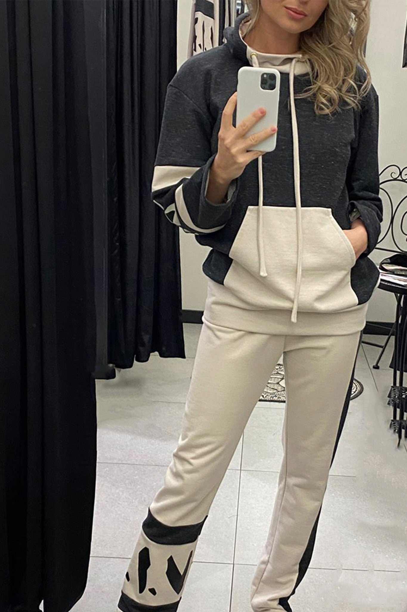 HOODY - HOODY - GREY/BEIGE