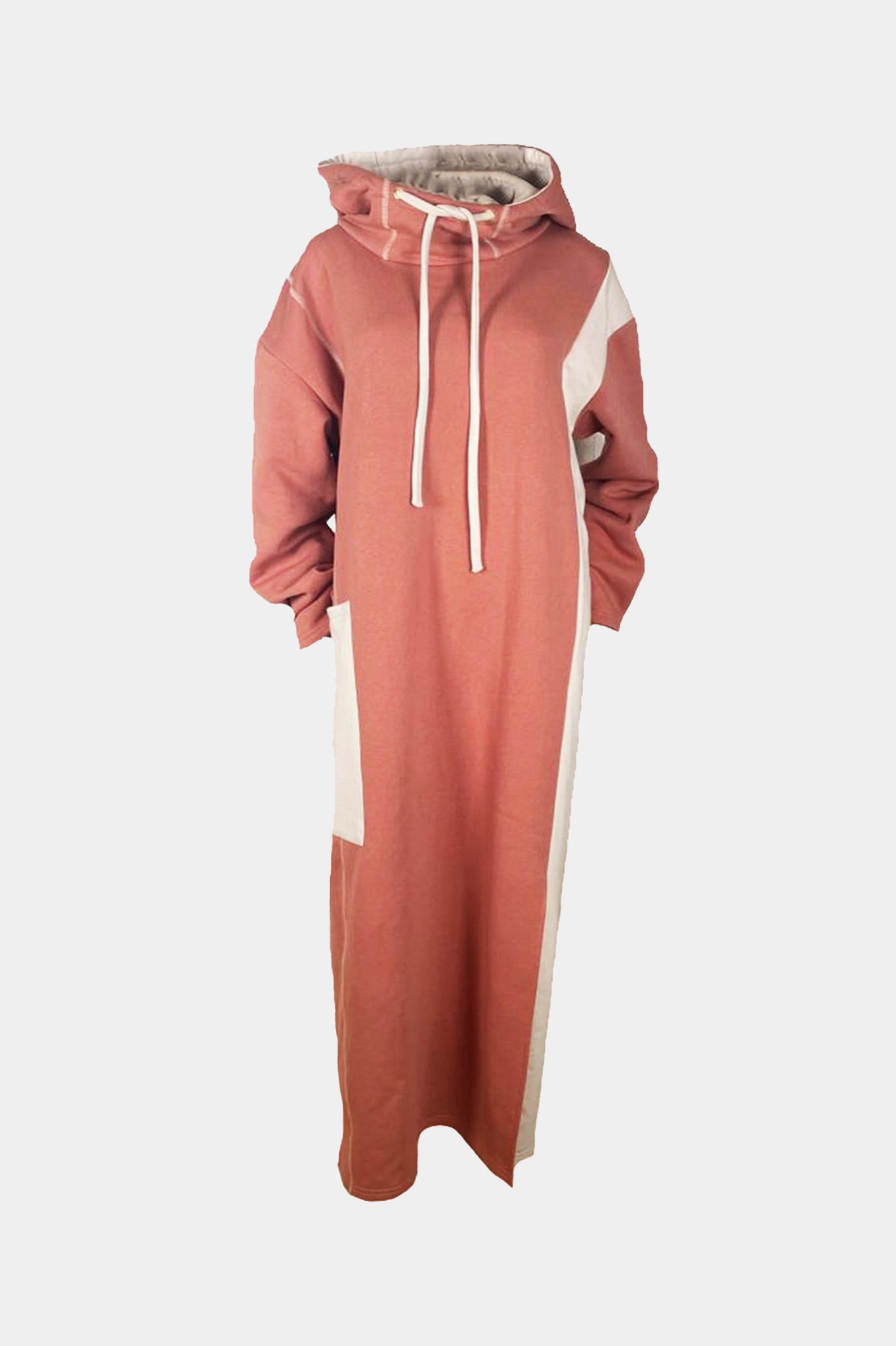 DRESS - HOODY - PINK/BEIGE