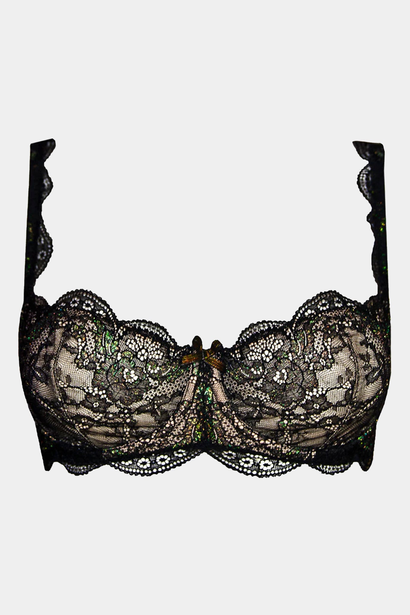JACQUELINE - BLACK/GREEN - BRA SOFT