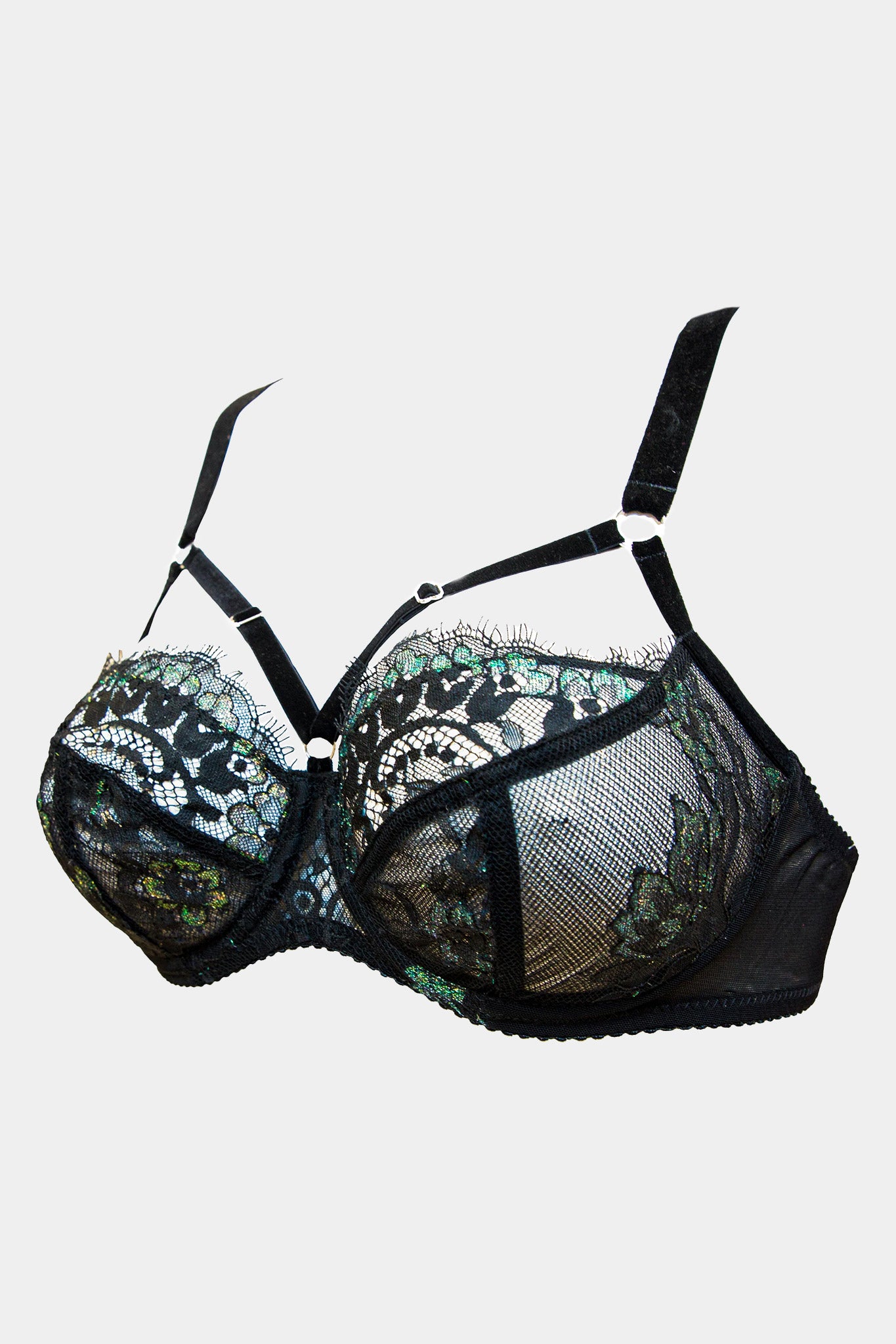 SOFT CUP BRA - JACQUELINE - BLACK GREEN