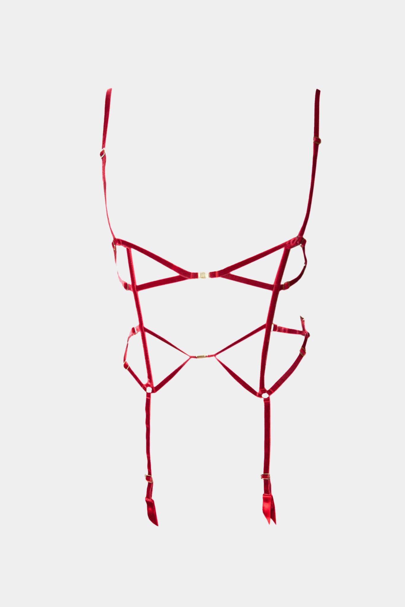 SUSPENDER BELT - JACQUELINE - RED