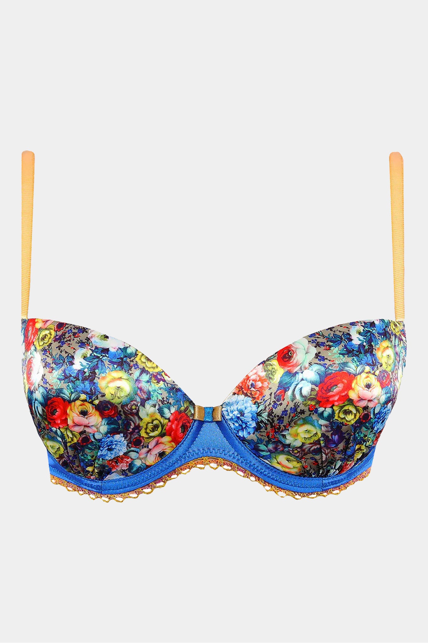 Maria - Blue - Push-up bra with molded cups