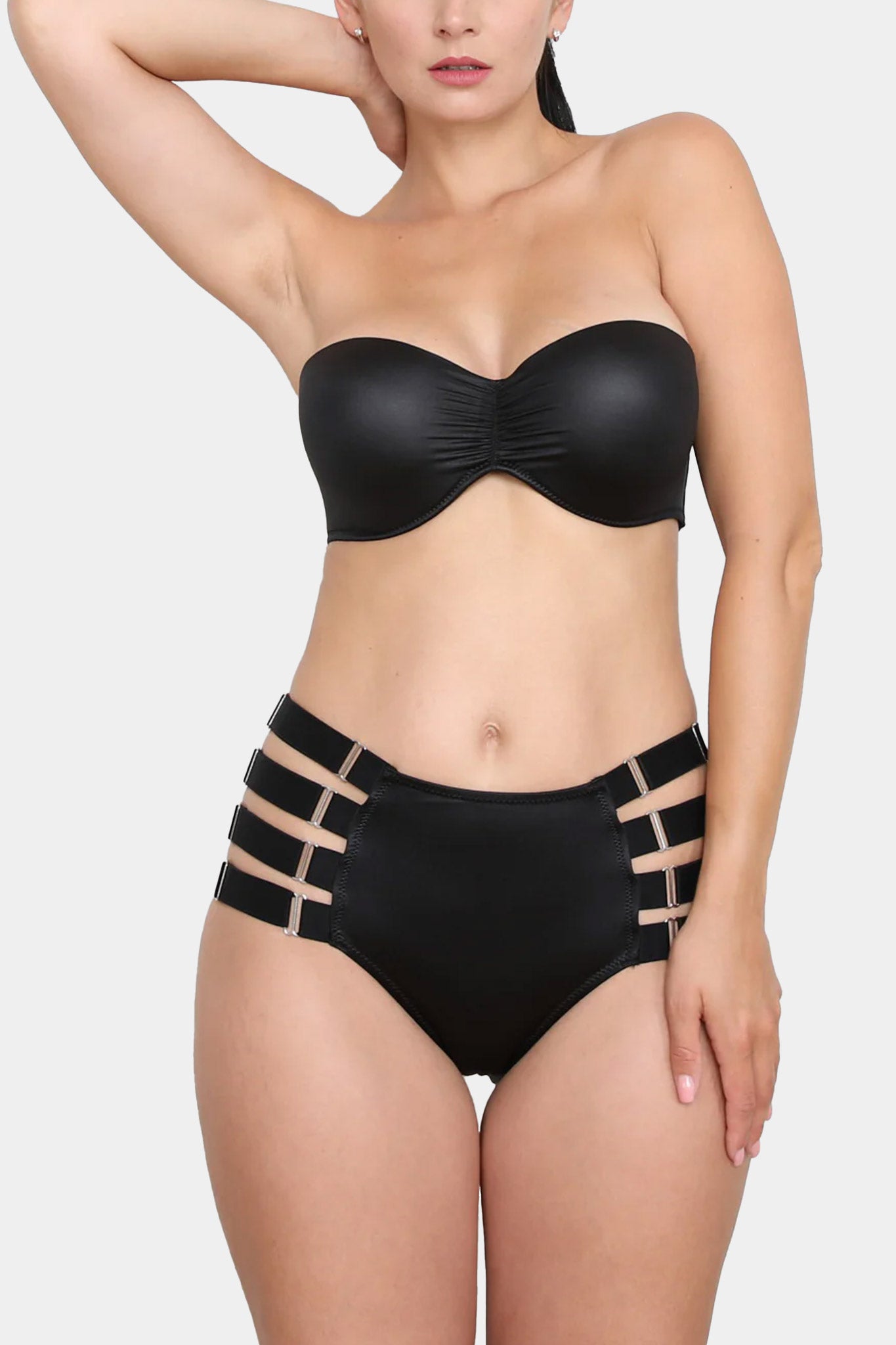 Hoch taillierter Slip SWIM - NOELLE - SCHWARZ
