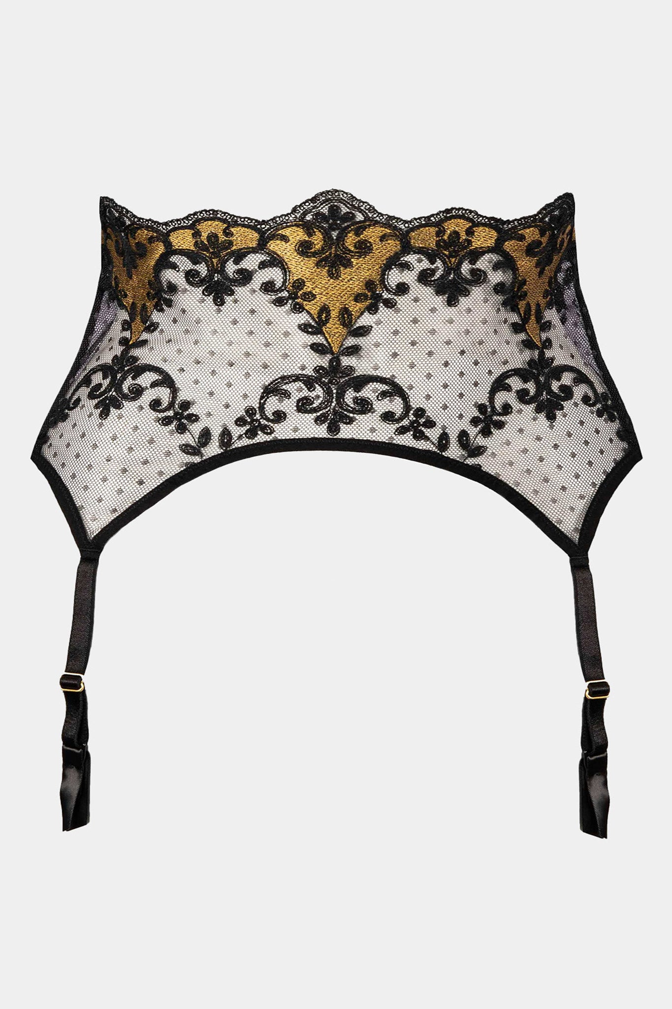 OLIVE - BLACK -SUSPENDER BELT