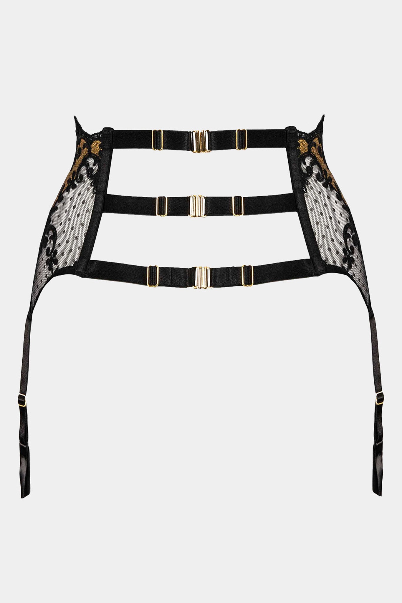 OLIVE - BLACK -SUSPENDER BELT