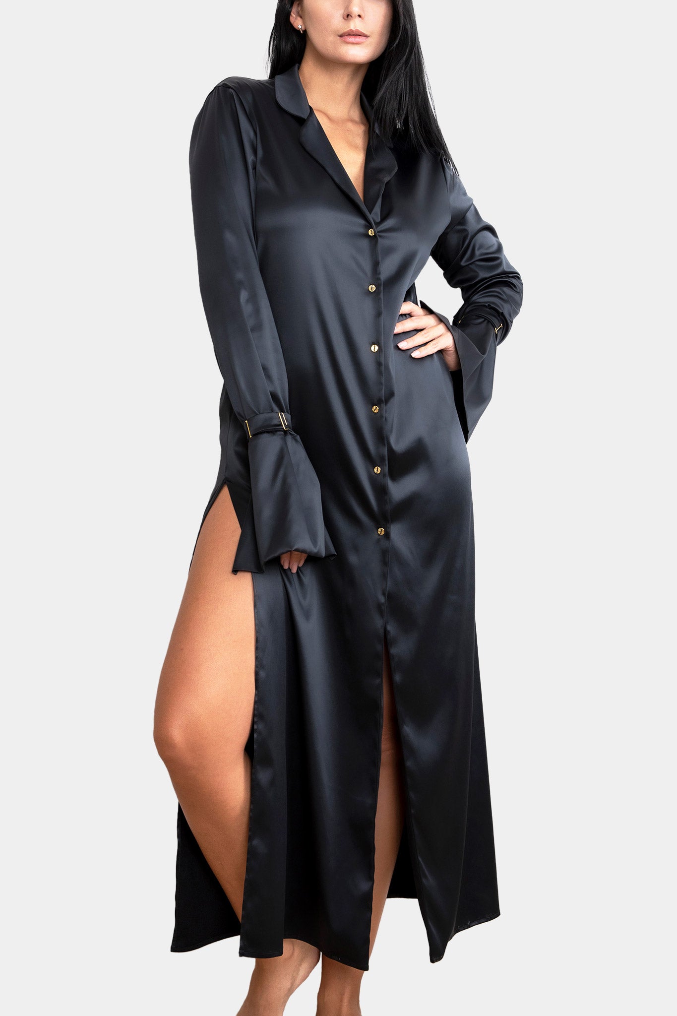KIMONO LONG - ROYAL SAPPHIRE - BLACK
