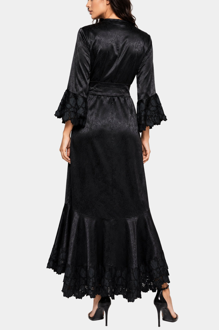 Fleur - Black - Kimono Dress