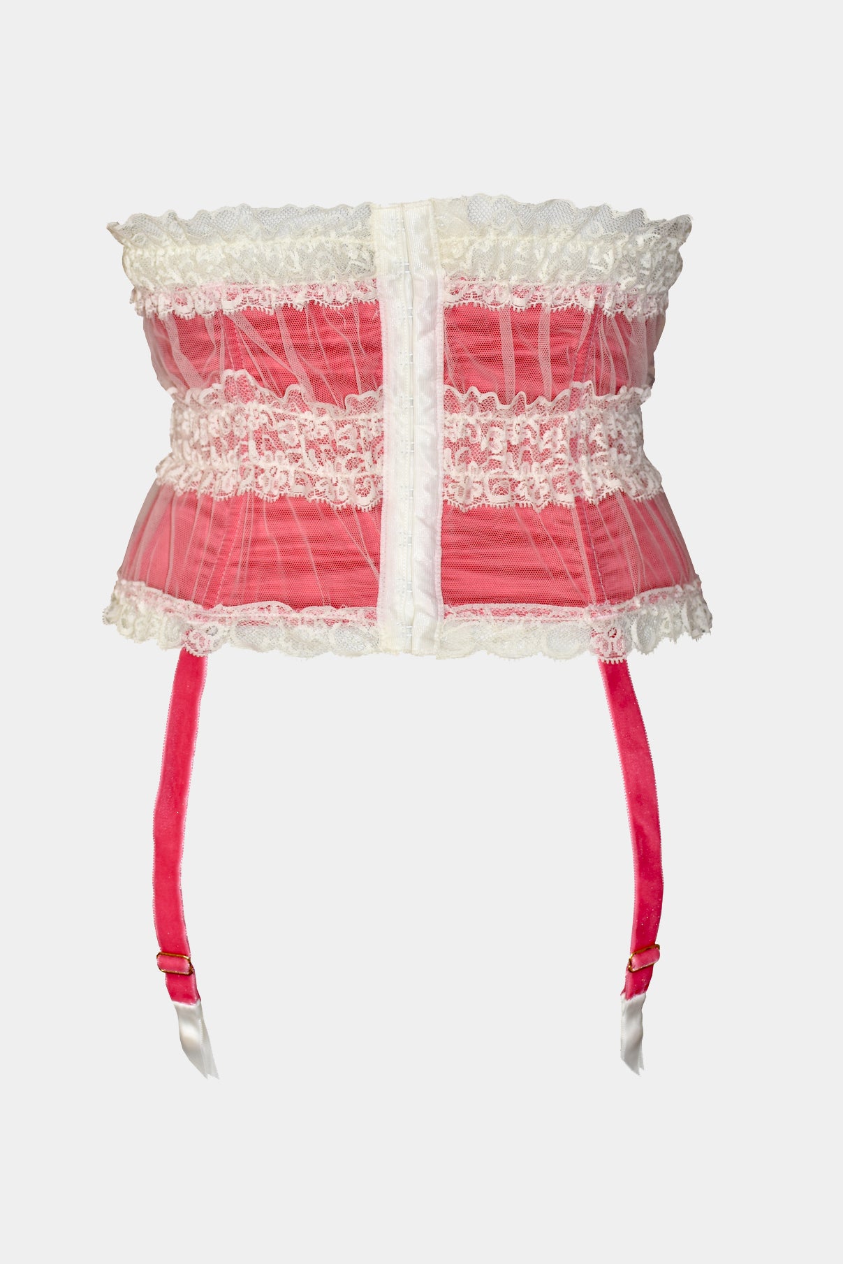 ANDREA - PINK/MILK - SUSPENDER BELT