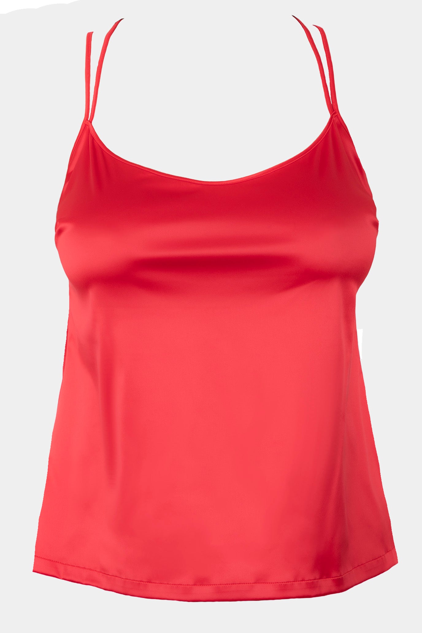 Luisa - Red - Тop made from soft elastic satin