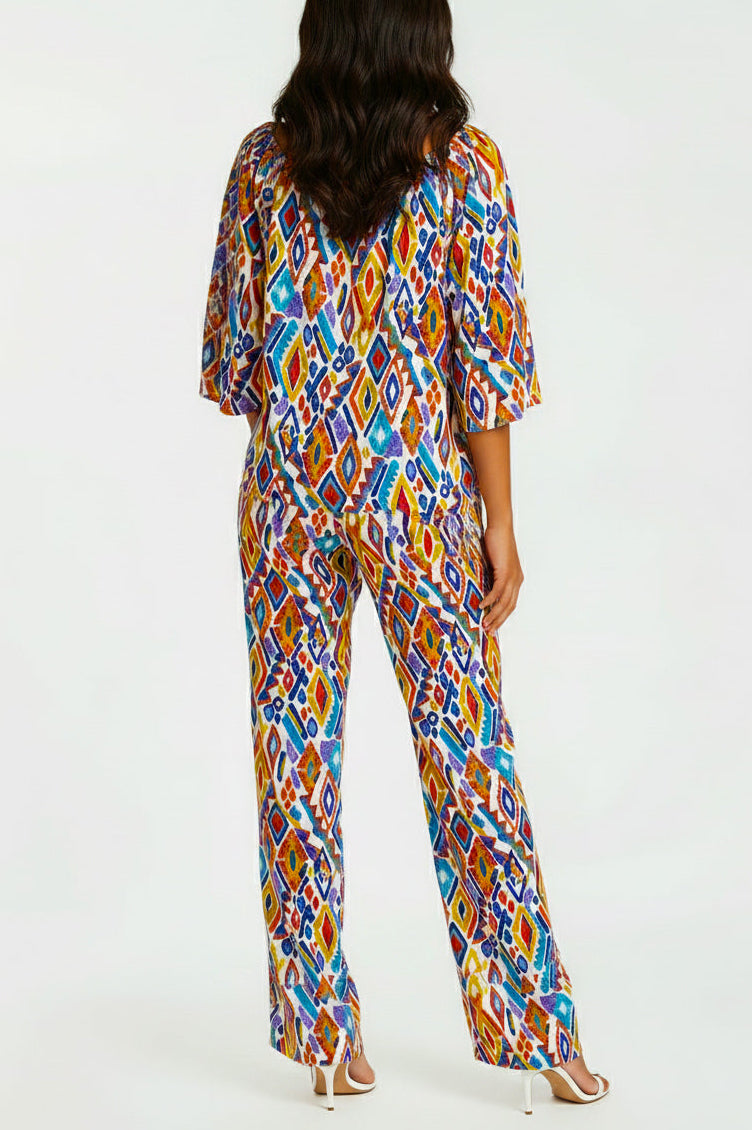 Ocean Blue - Print - Women's Trouser Set