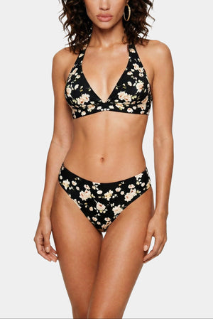 Front view of the V.I.P.A Jasmine floral high-waisted bikini