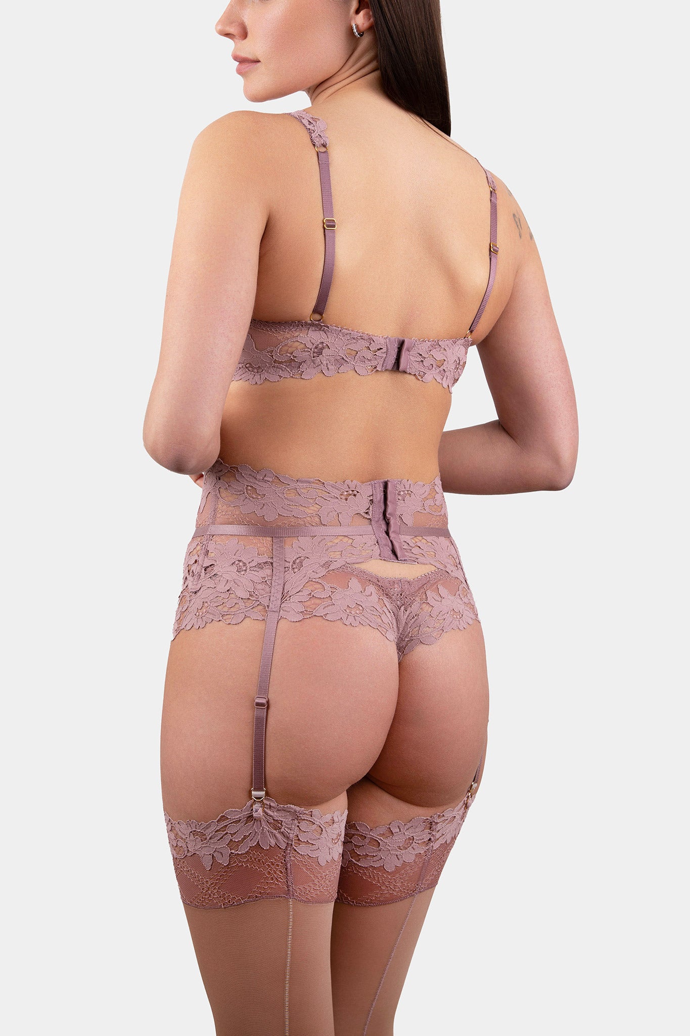 SUSPENDER BELT - DANIELLA - OLD ROSE