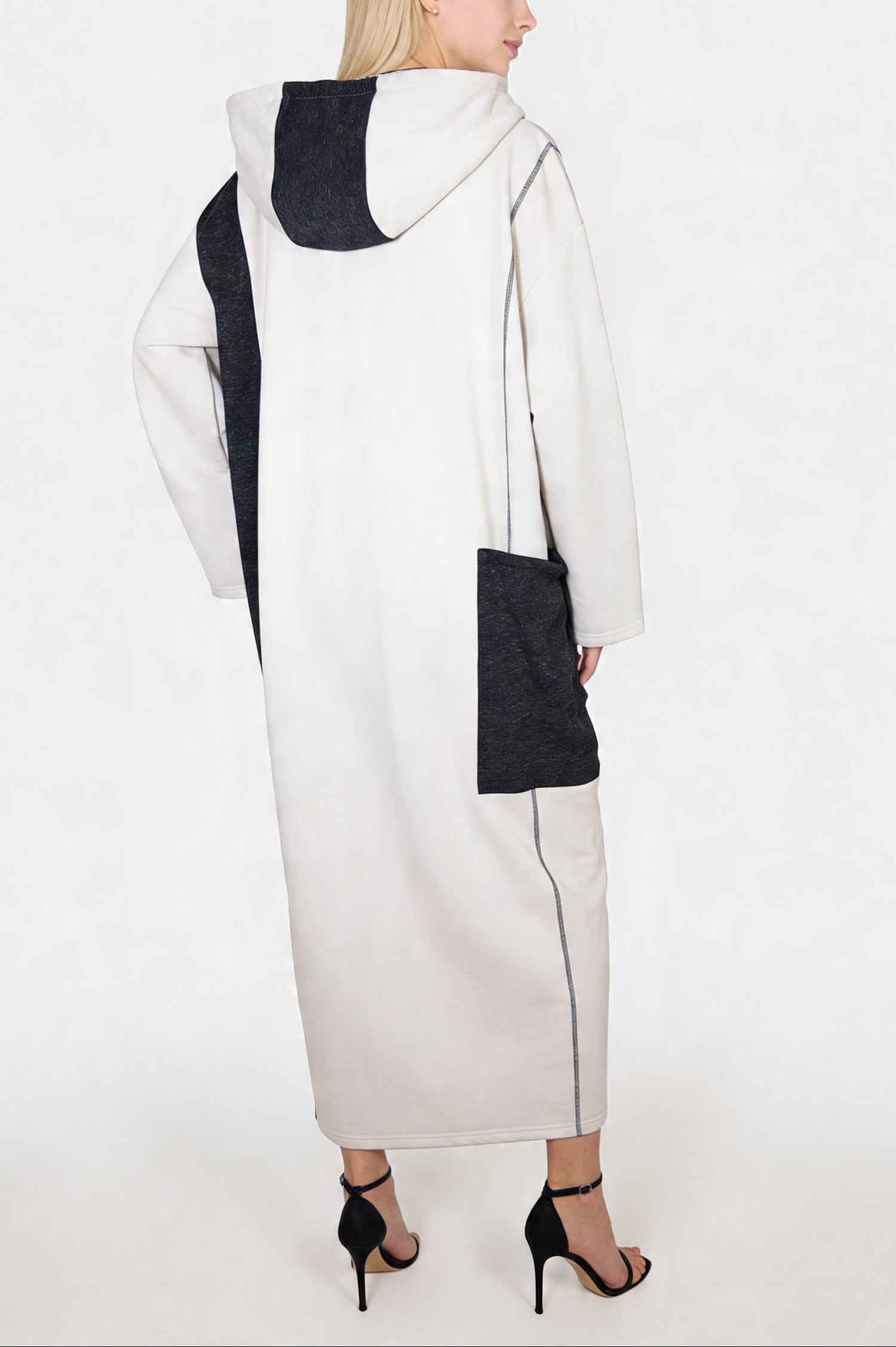 Hoody - Beige/Grey - Cotton Dress