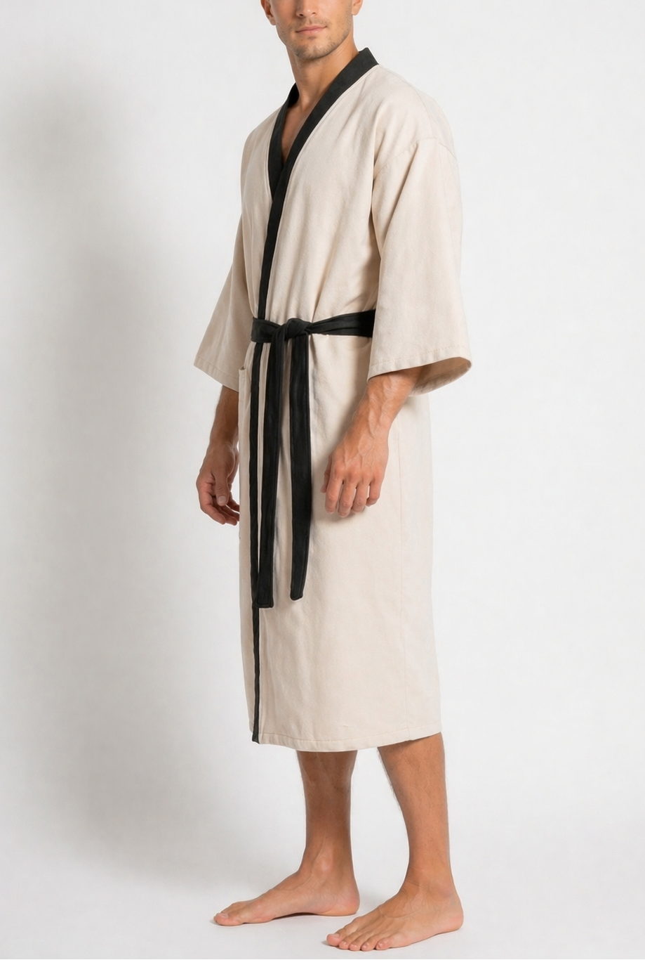 Hoody — Bēša/Pelēka — Kokvilnas kimono