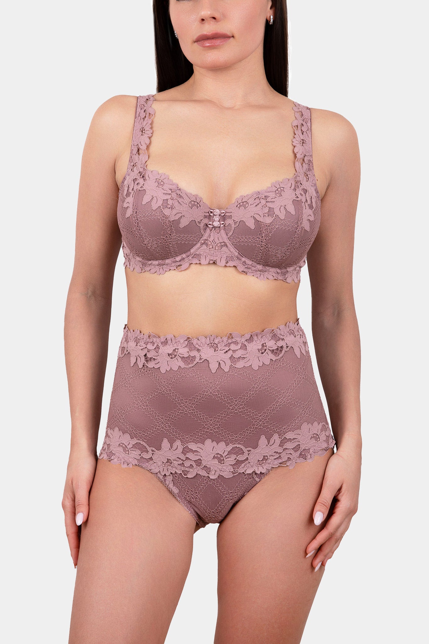 HIGH-WAIST PANTY - DANIELLA - OLD ROSE