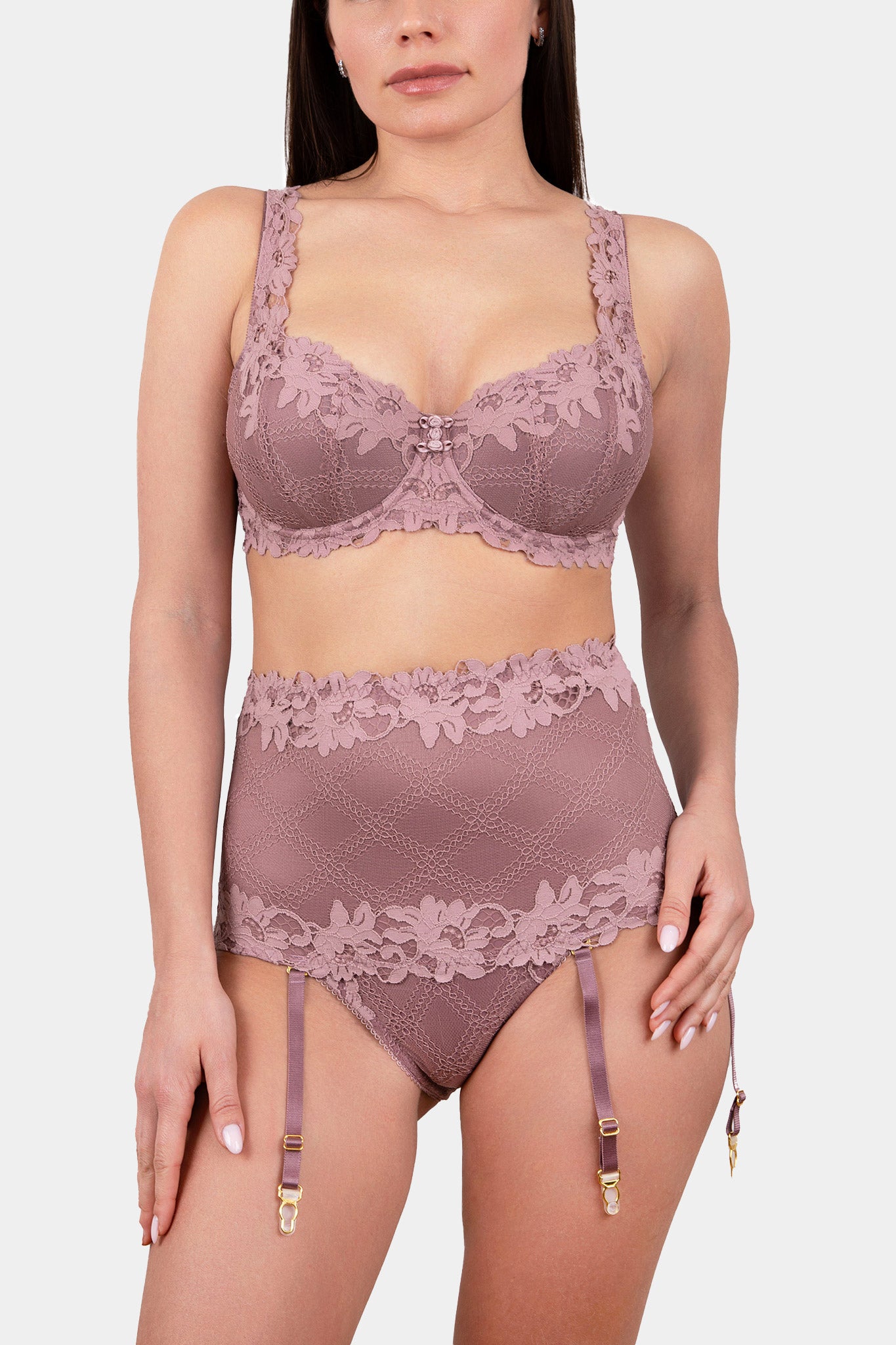 HIGH-WAIST PANTY - DANIELLA - OLD ROSE