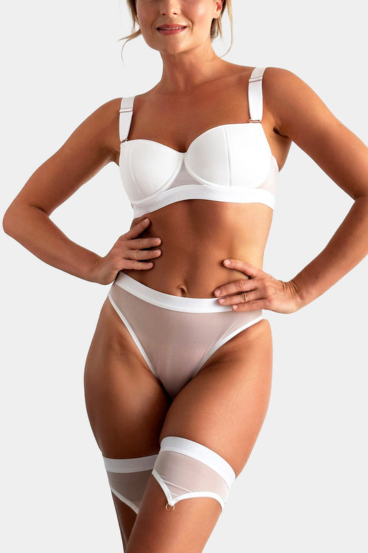 PUSH-UP BRA - COFFEE LATTE - WHITE