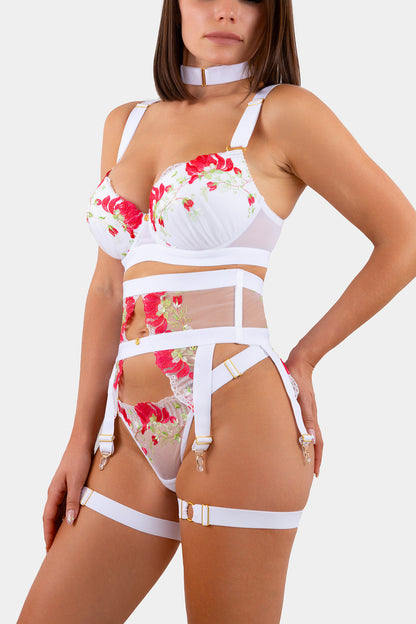 SUSPENDER BELT- VERONICA - WHITE