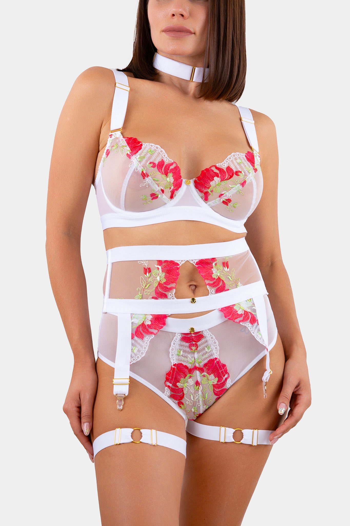 SUSPENDER BELT- VERONICA - WHITE
