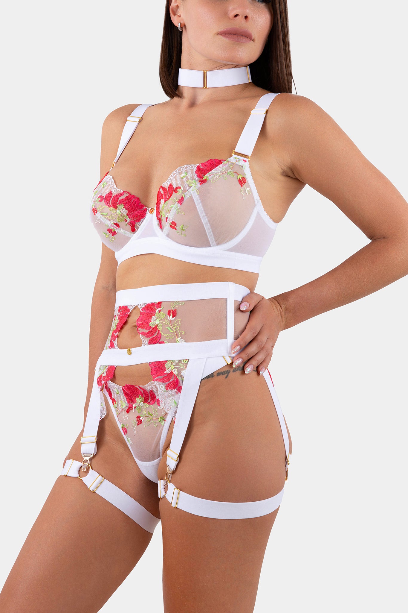 SUSPENDER BELT- VERONICA - WHITE