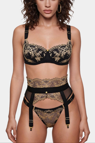 Ester - Black - Balconette underwired bra