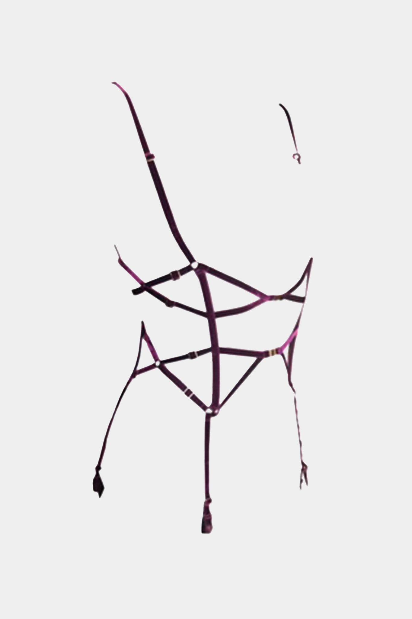 SUSPENDER BELT - JACQUELINE - MILK/BORDO